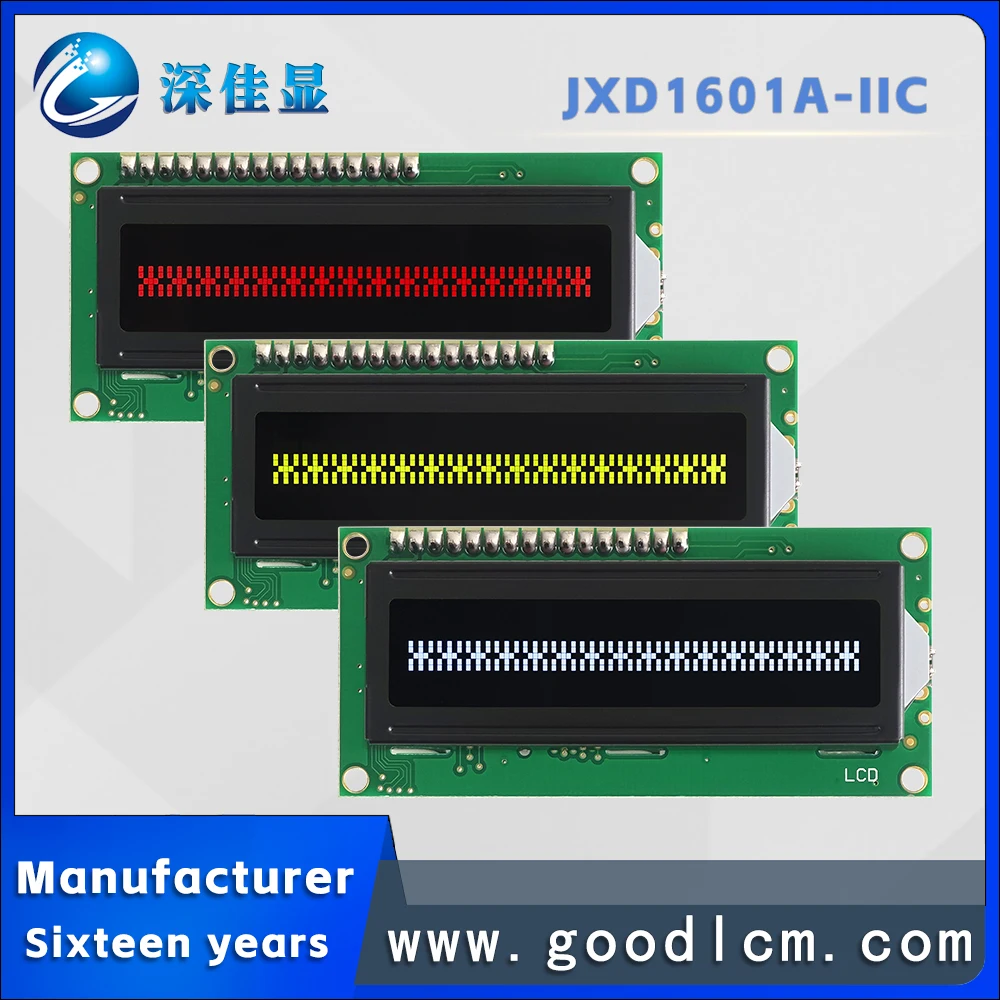 Cheap price IIC/I2C Russian language 16*1 character display screen JXD1601A-IIC Wide temperature range LCM Backlight module