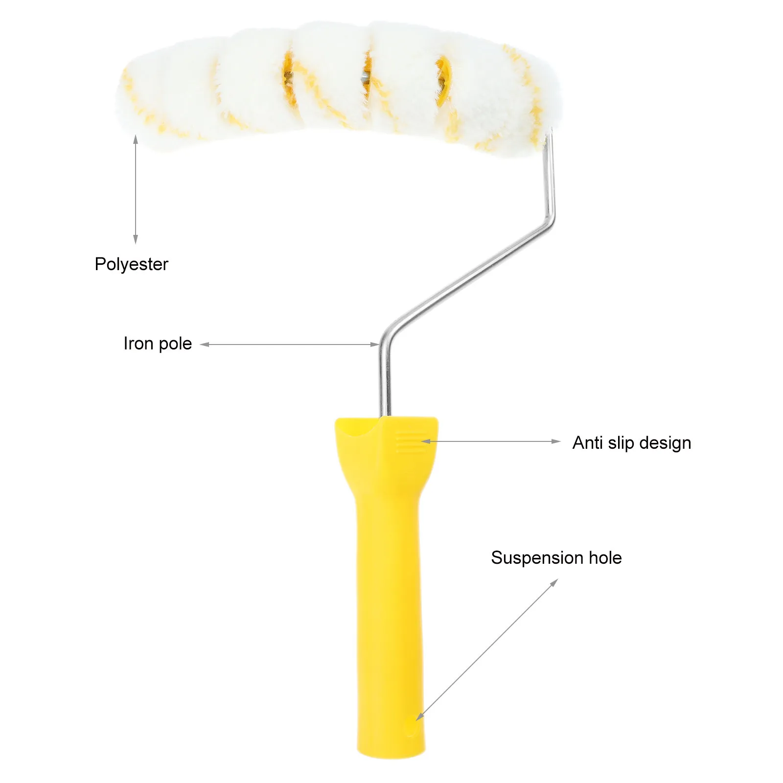 Pipe Paint Painting Brush for Gas Water Pipes Lightweight Professional Tool Yellow Painter Refill Brush Roller