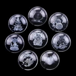 50mm Crystal Ball Figurines Miniature Paperweight 3D Laser Engraved Glass Sphere Globe Meditation Ball Home Decor Christmas Gift