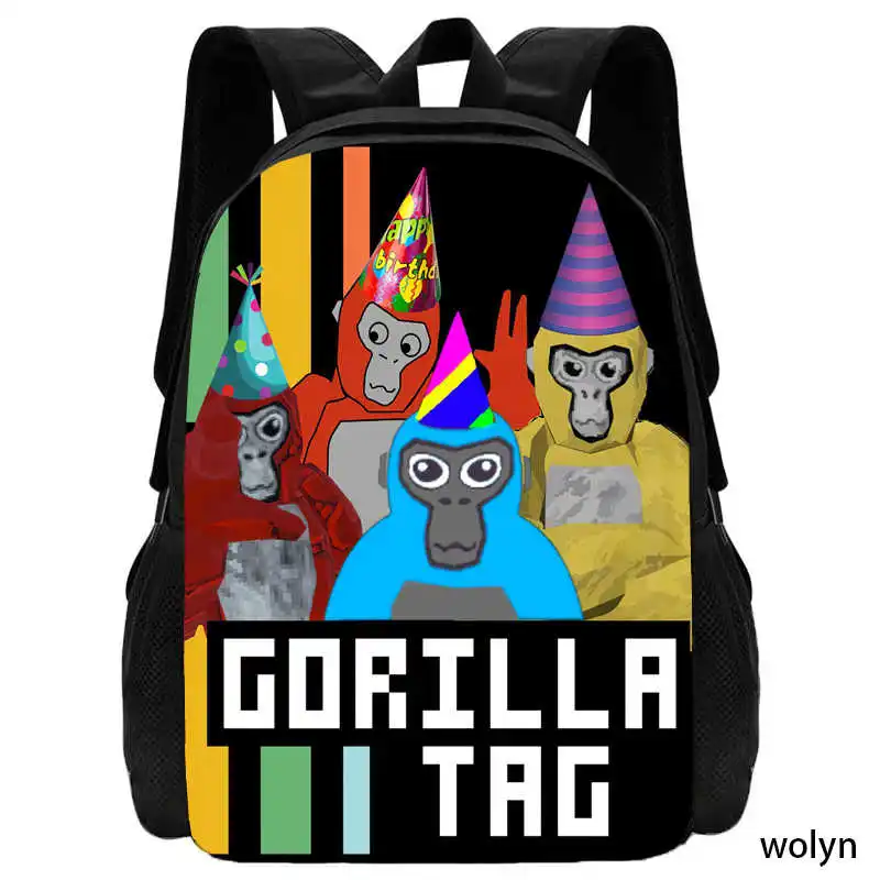 Mochila Gorilla Game Tag Plecak Torby szkolne dla chłopców i dziewcząt, Kreskówkowy plecak o dużej pojemności dla dzieci, Torby na książki dla uczniów