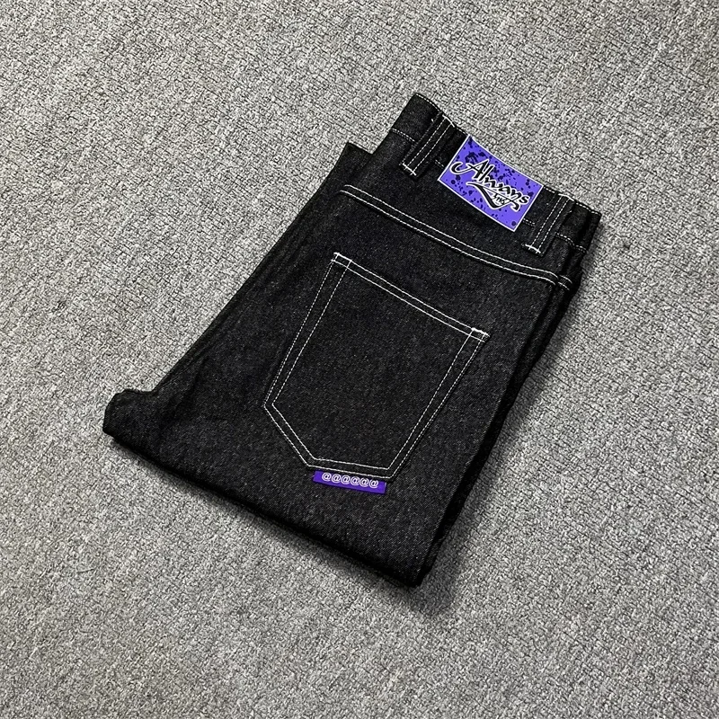 25ss ADWYSD Sunroll Print Jeans Casual Washed Black Top Quality Mens Jeans Women Pants