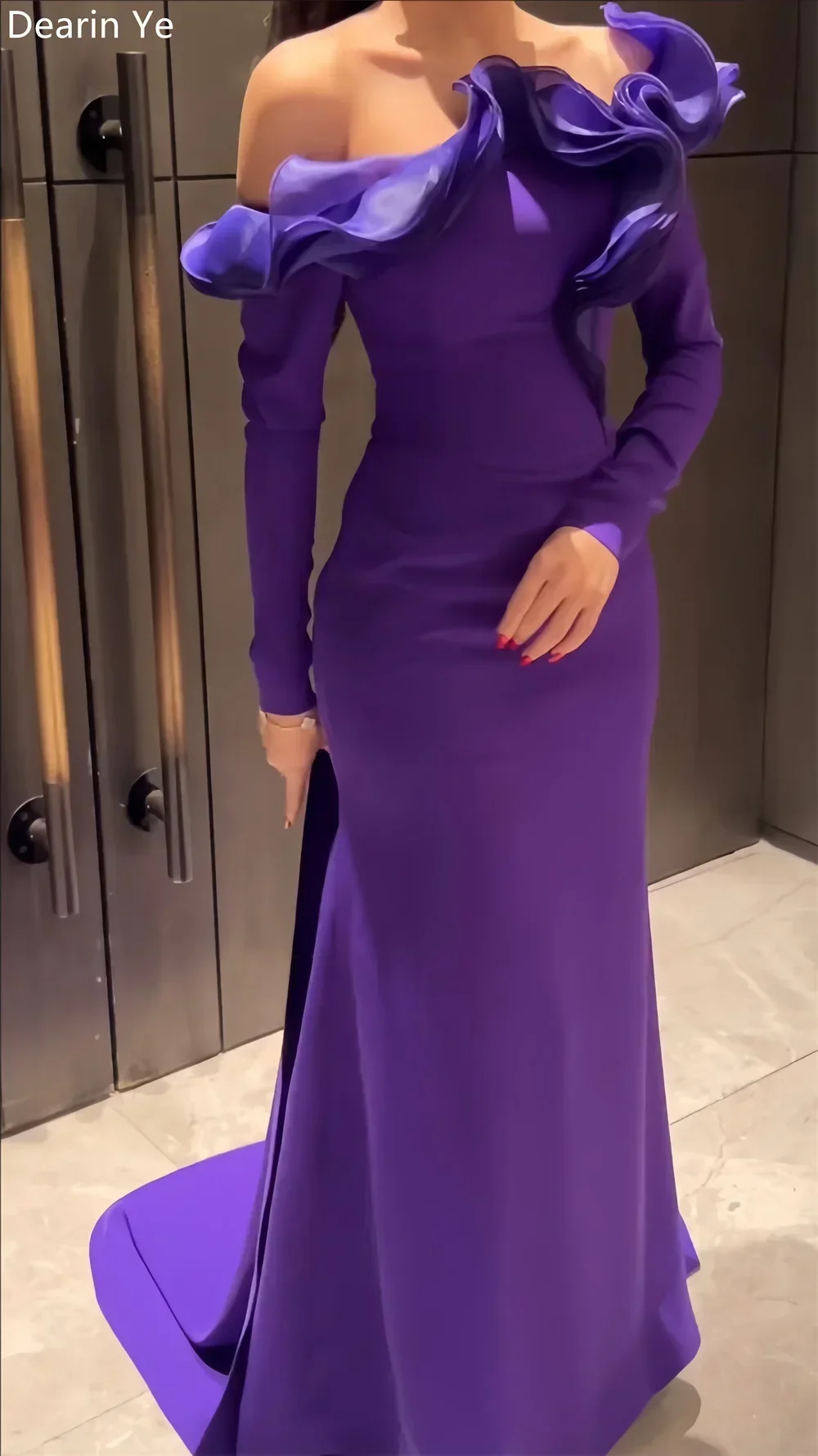 Customized Evening Gown Saudi Arabia Prom Dearin Off-the-shoulder Mermaid Floor Length Skirts Draped Applique Bespoke Occasion D