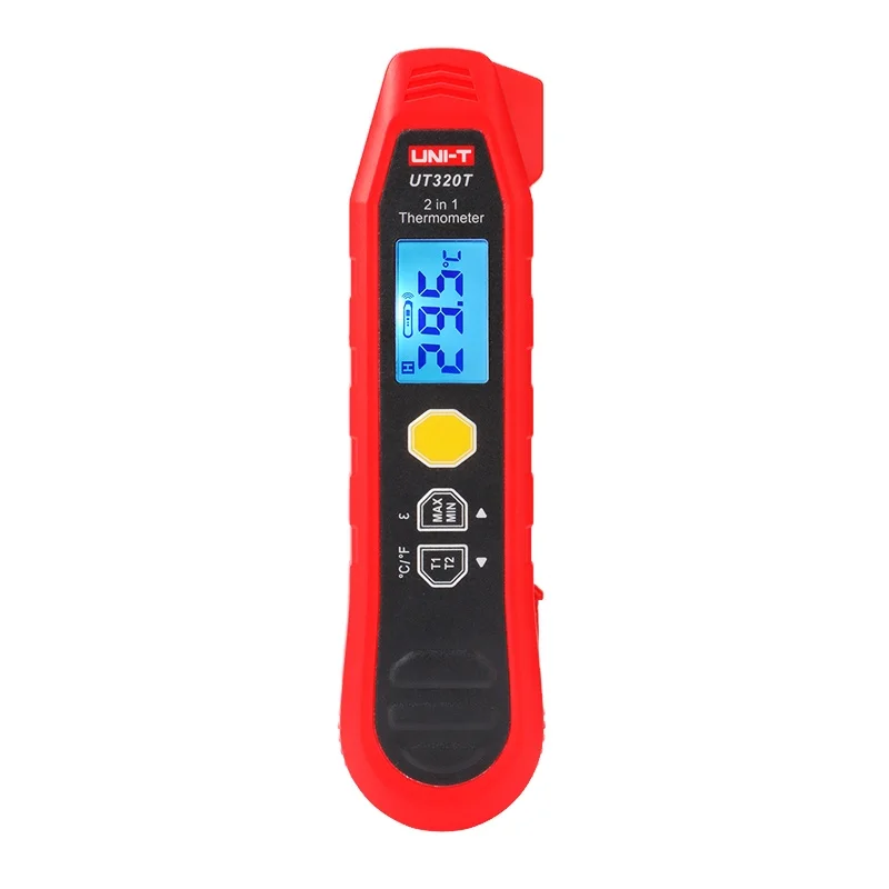 

UNI-T 2-in-1 Infrared Thermometer UT320T Digital Thermometer Temperature Meter Probe Measurement