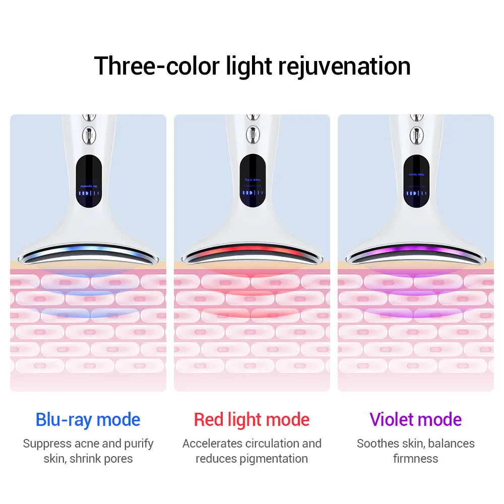 EMS Mikrostrom Kinn Lifting Gesicht Hals Schönheit Gerät LED Photon Straffende Verjüngung Anti Falten Hautpflege Gesichtsmassagegerät