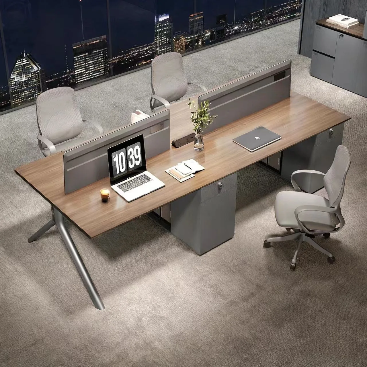 New high-end staff desk desk staff seat simple modern chair combination office screen workstation E0 level
