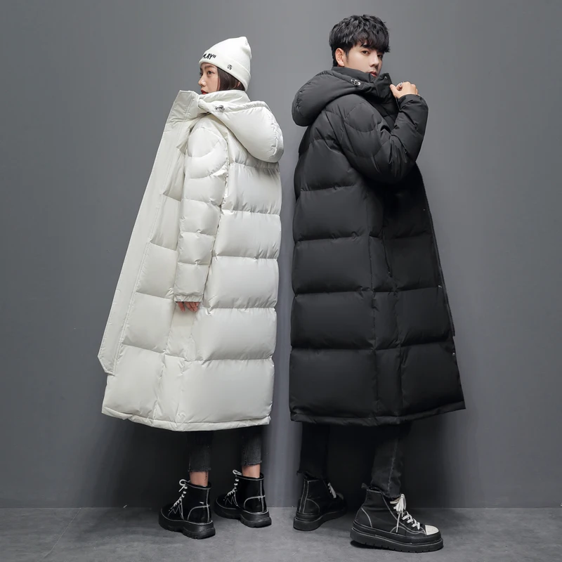 -20 °C Xuống Áo Khoác Nam Dài Áo Khoác Mùa Đông Ấm Nhẹ Trắng Vịt Xuống Áo Khoác Nam Dạo Phố Overcoats Nữ Quần Áo