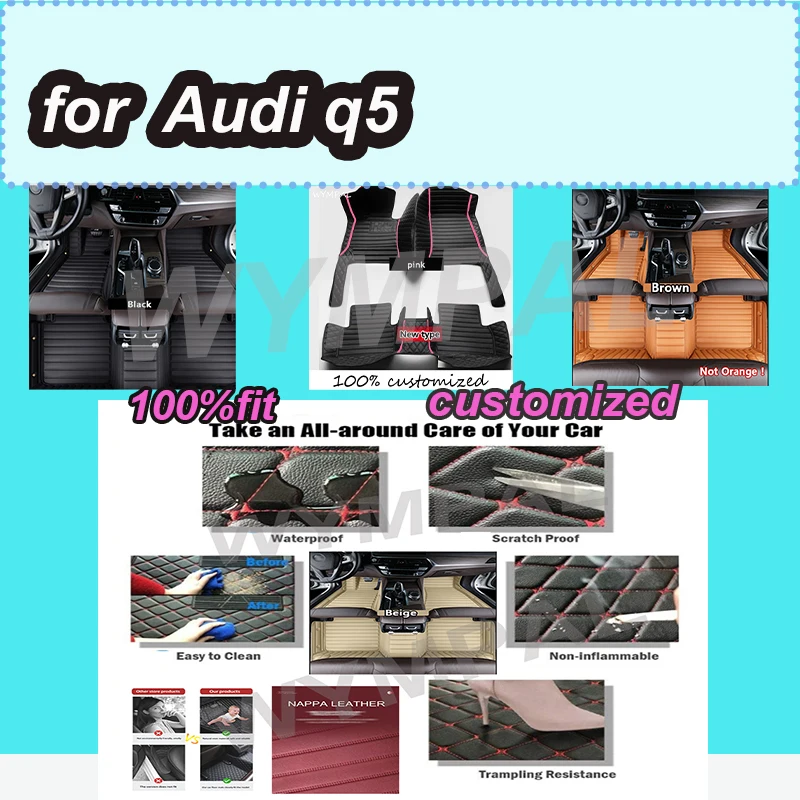 

LUXURY Custom Automotive Car Floor Mats For Audi q5 2009 2010 2011 2012 2013 2014 Floor Mat Auto Luxury Leather