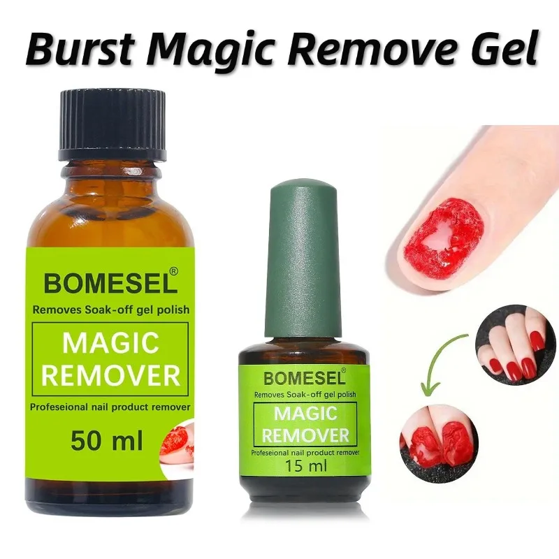 Magic Gel Nail Polish Remover 15/50ml Burst Quick Soak Off Gel Polish Cleaner Professional Manicure Nail Art Tool