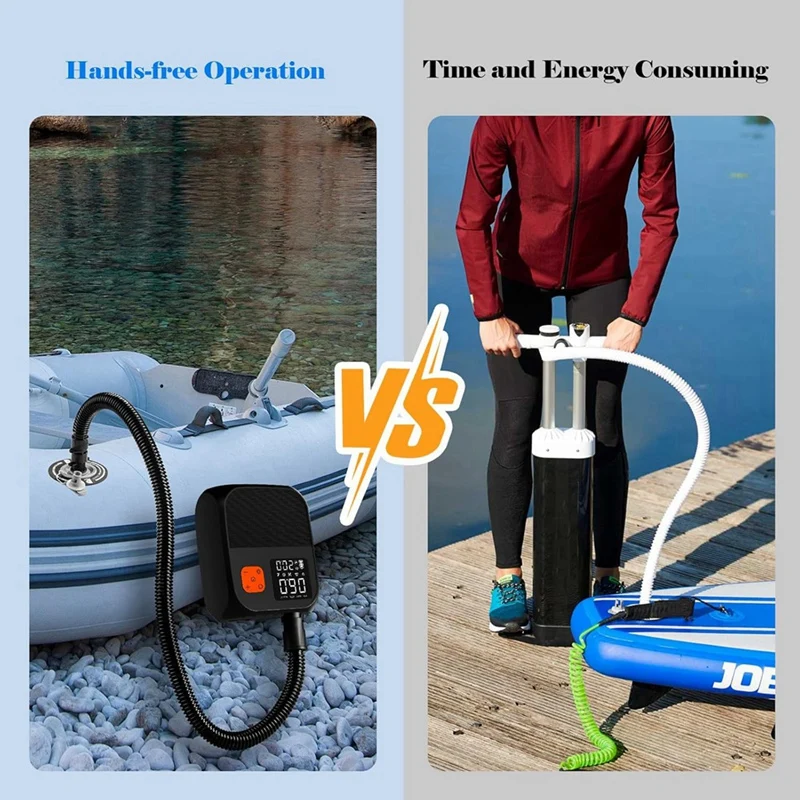 Portable Rechargeable Electric Paddle Board Pump, With LED Flashlight, 8000Mah Battery,For Paddle Boards, Kayaks