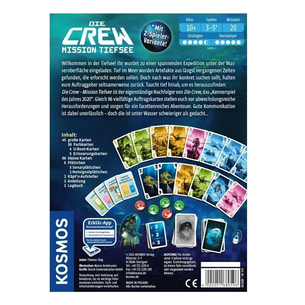 Kosmos The Crew - Mission Deep Sea Card Board Games navidad Party Gifts