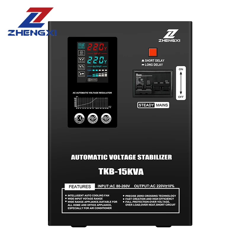 Single Phase Input 80V-260V voltage stabilizer 10Kva 15Kva 20Kva AC 220V automatic voltage regulator AVR