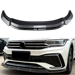 For Volkswagen VW Tiguan Rline 2021 2022 2023 Front Bumper Spoiler Lip Gloss Black/Carbon Fiber Look Lower Splitter Lip Body Kit