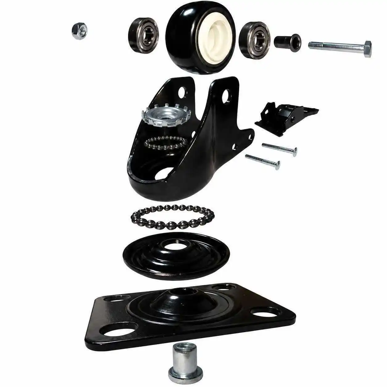 Gold Diamond Style Caster Wheels 2 Inch Swivel Plate Casters with Brake Lock 4 Pack Silent Rubber Tread Replacement Wheels for