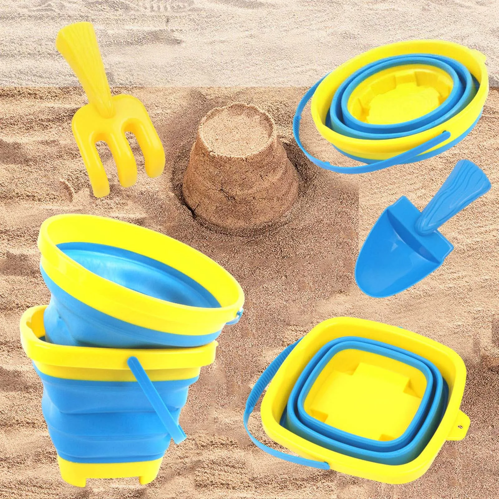 Faltbares Sandspielzeug Set Mit Eimer Und Kinder Klappstuhl_voghion.com