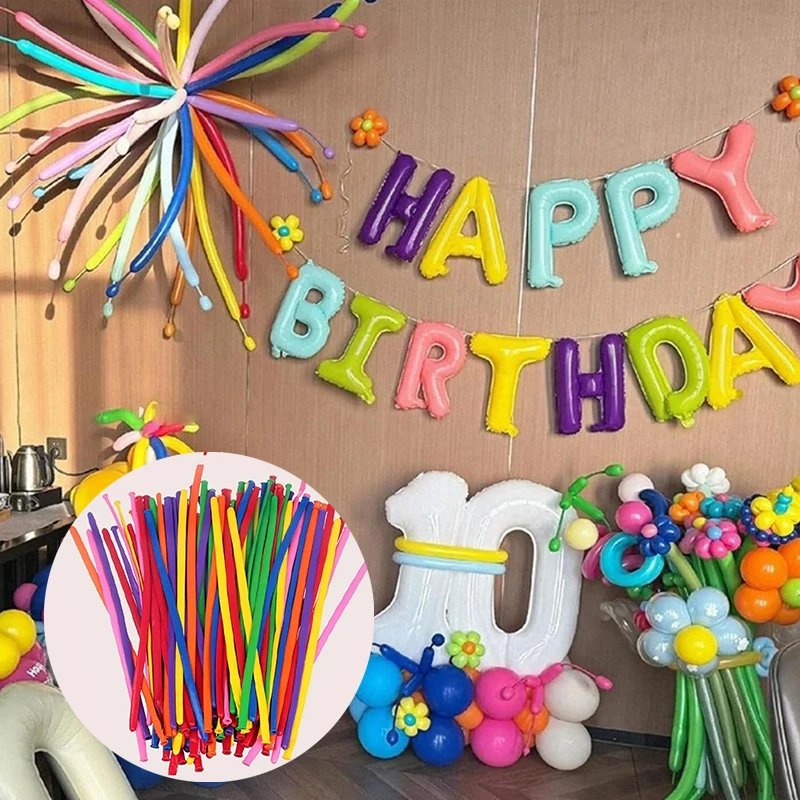 100/50/20 Stück bunte Ballons, magische, lange Latexballons, zum Selbergestalten, vielfältige Formen, für Geburtstagsfeiern und Hochzeitsdekorationen. – Detail 4