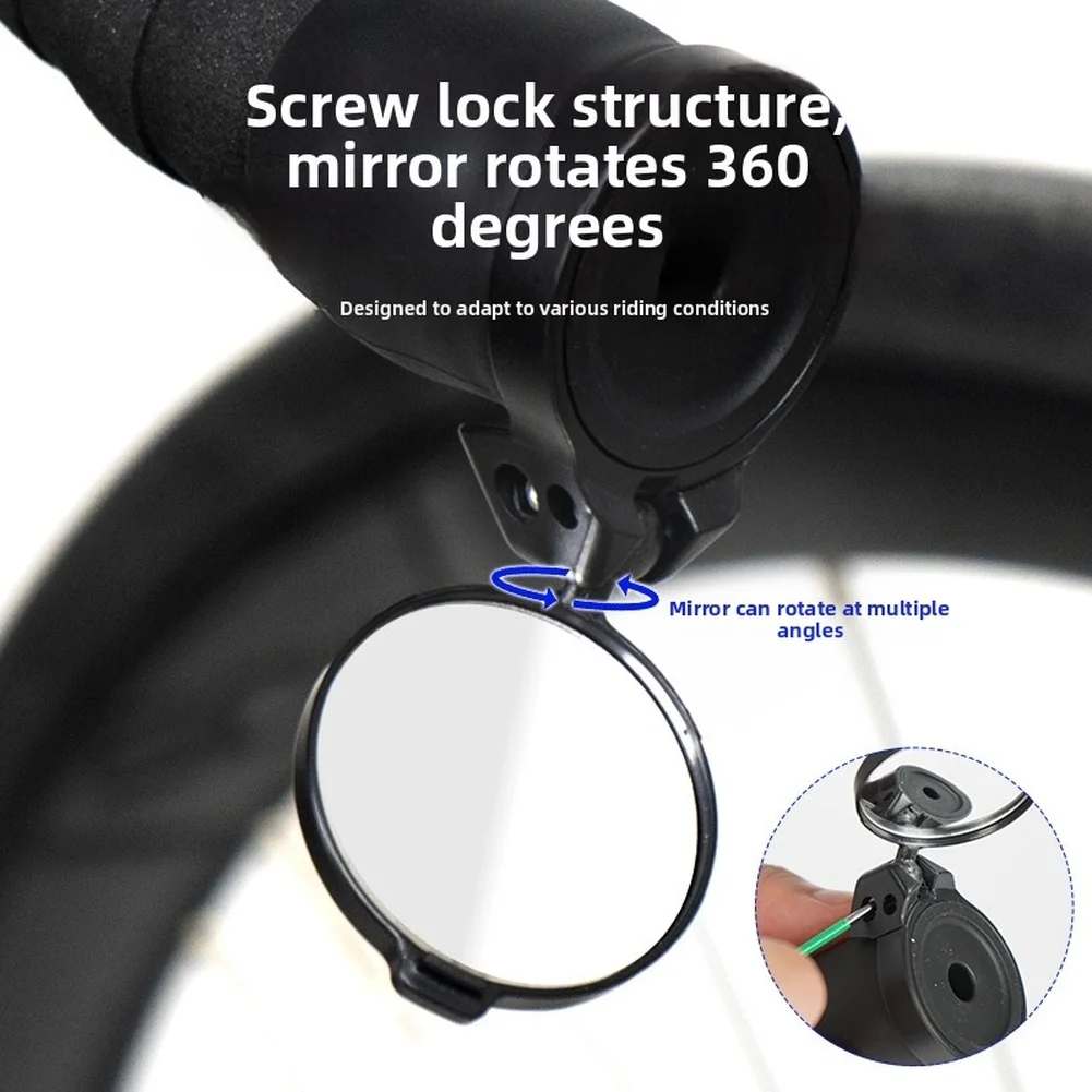 

2Pcs Bike Rearview Mirrors 360° Adjustable Handlebar End Mount Clear Mirror Bicycle Accessories Easy Installation
