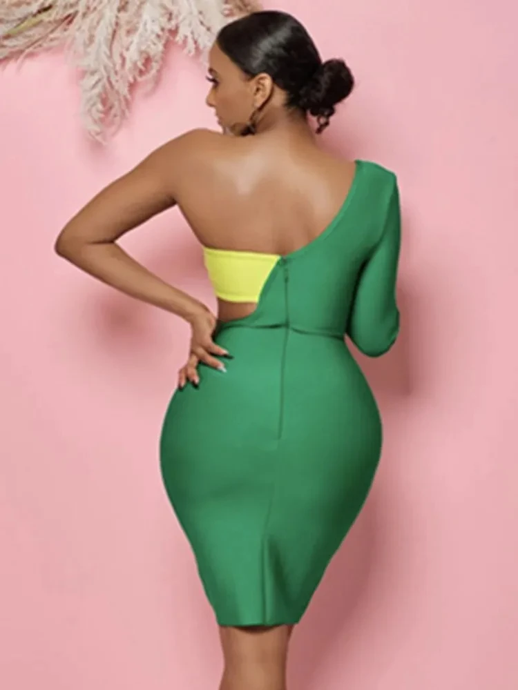 女性のストライプドレス,シングルスリーブ,パッチワーク,グリーン,タイト,エレガント,イブニング,クラブ,パーティー,セクシー,夏,2024