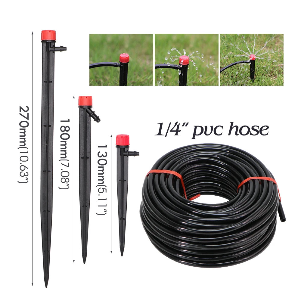 5-50M Garden Drip Micro Irrigation 8-holes Adjustable Drippers Head 1/4