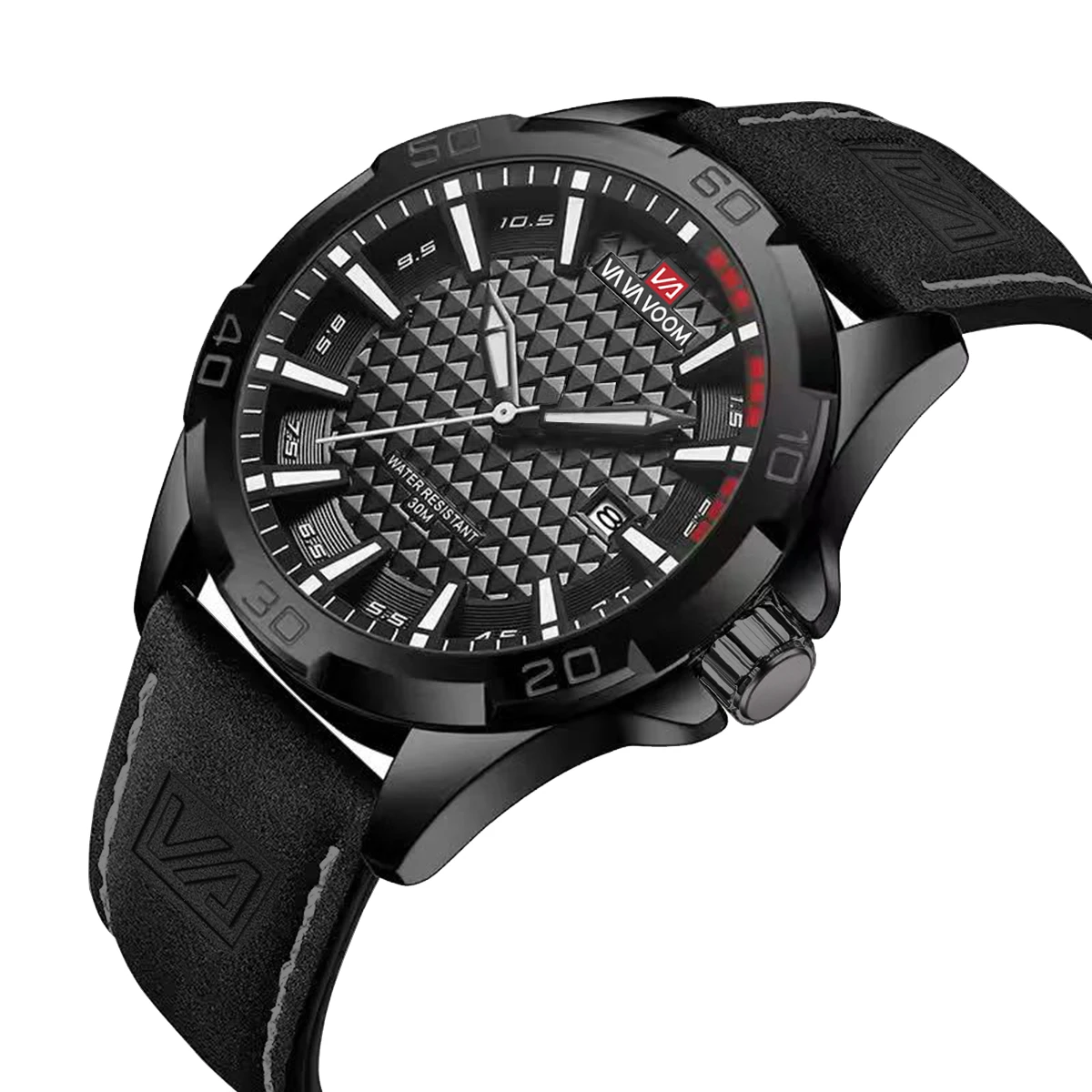 2025 relógio esportivo masculino moda estilo militar movimento de quartzo 45mm couro preto estilo negócios relógio à prova dwaterproof água relogio masculino