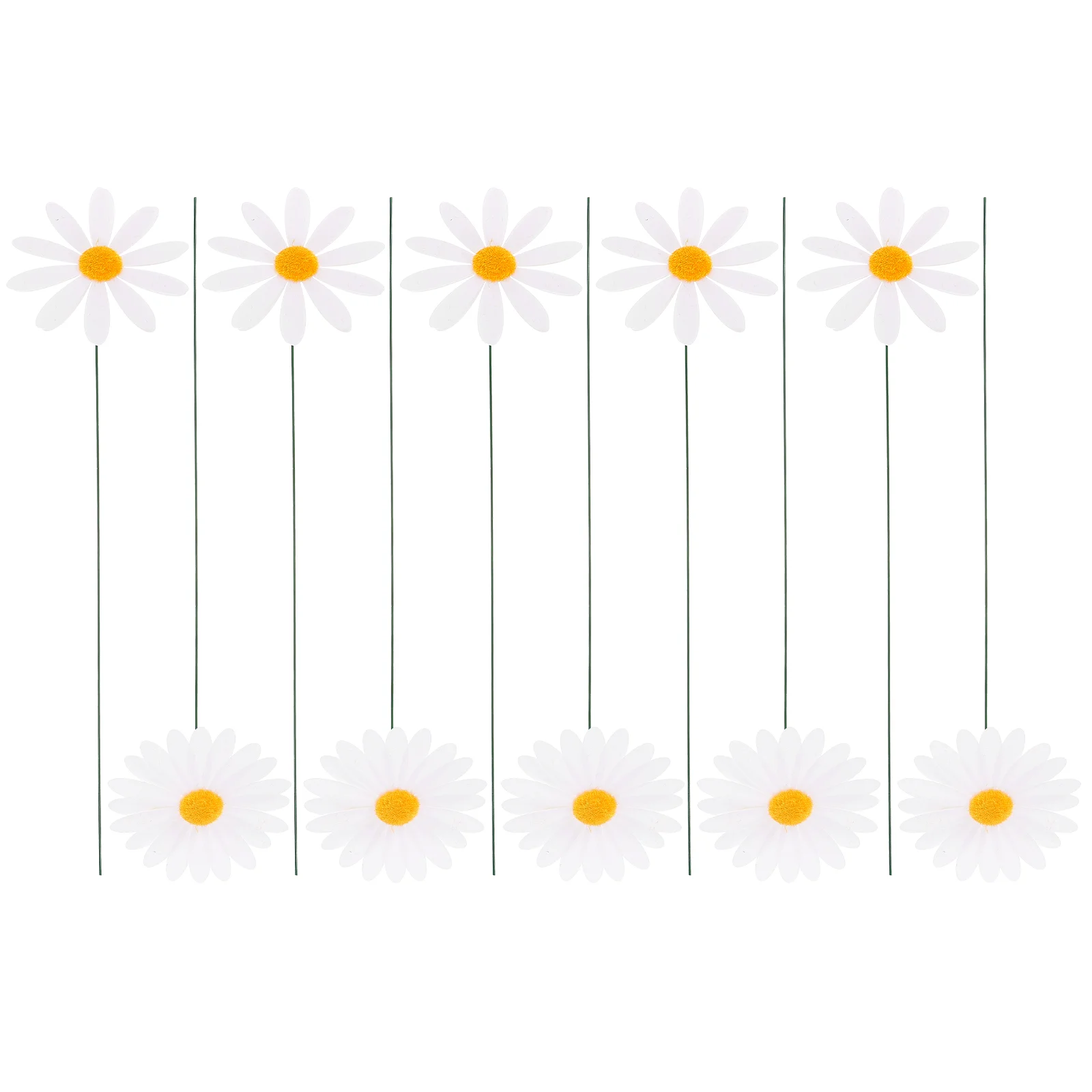 10 Pcs Garden Courtyard Decorations Pvc Simulated Daisy Flower Stem 10pcs Balloons Lawn Stakes Patio 3d Animal