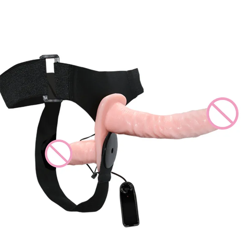 Double Penis Realistic Dildo Vibrator Strapon Ultra Elastic Harness Belt Strap On Big Dildo Adult Sex Toys for Woman Lesbian