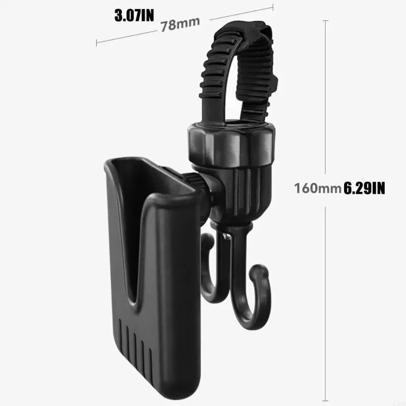 

L5YF Multipurpose Strollers Double Hook Hanger Organsier Phone Holder Stand with Easy Detachable Feature Pram Attachment