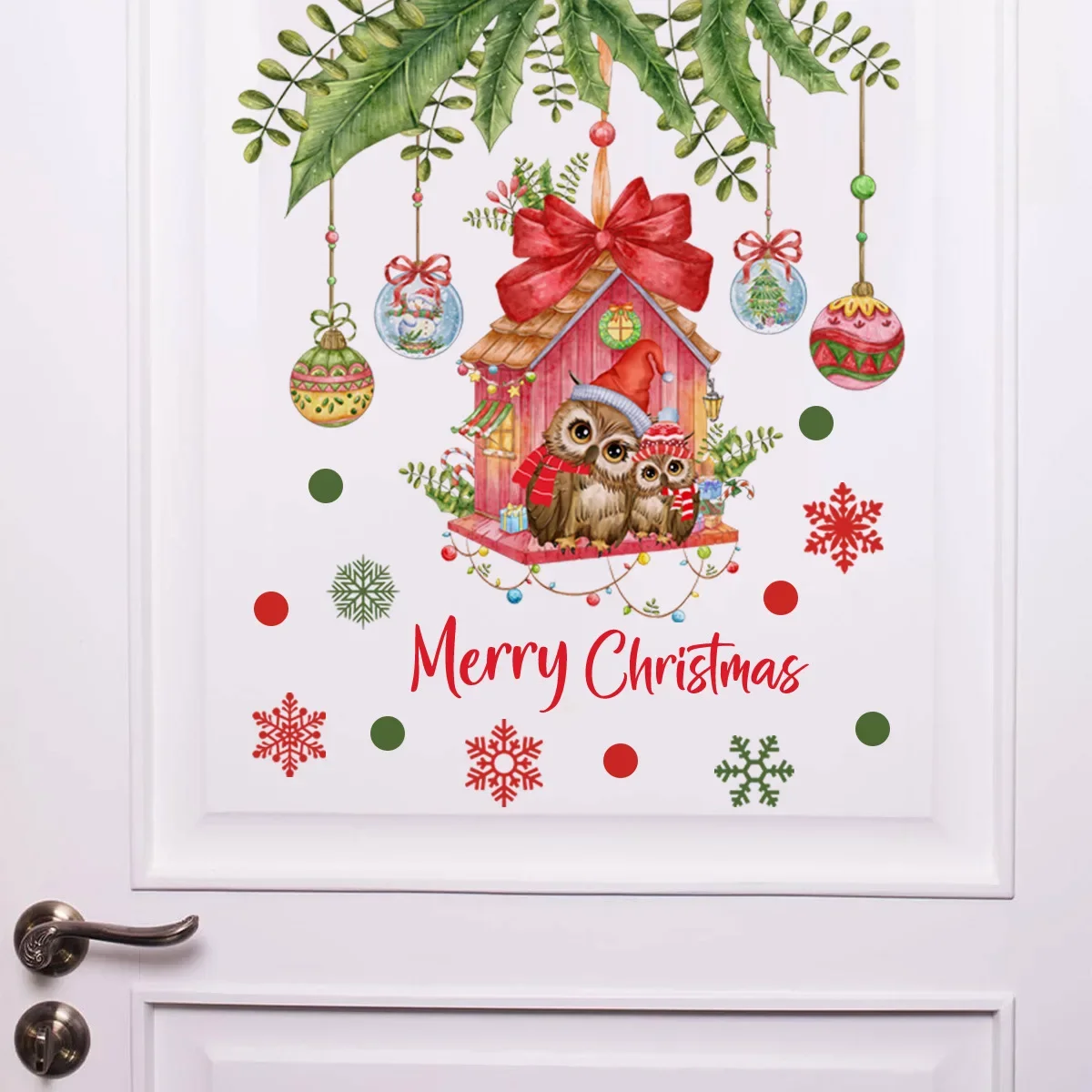 Cartoon Merry Christmas Window Stickers Santa Claus Xmas TreeGlass Decal Christmas Decorations for Home 2026 New Year