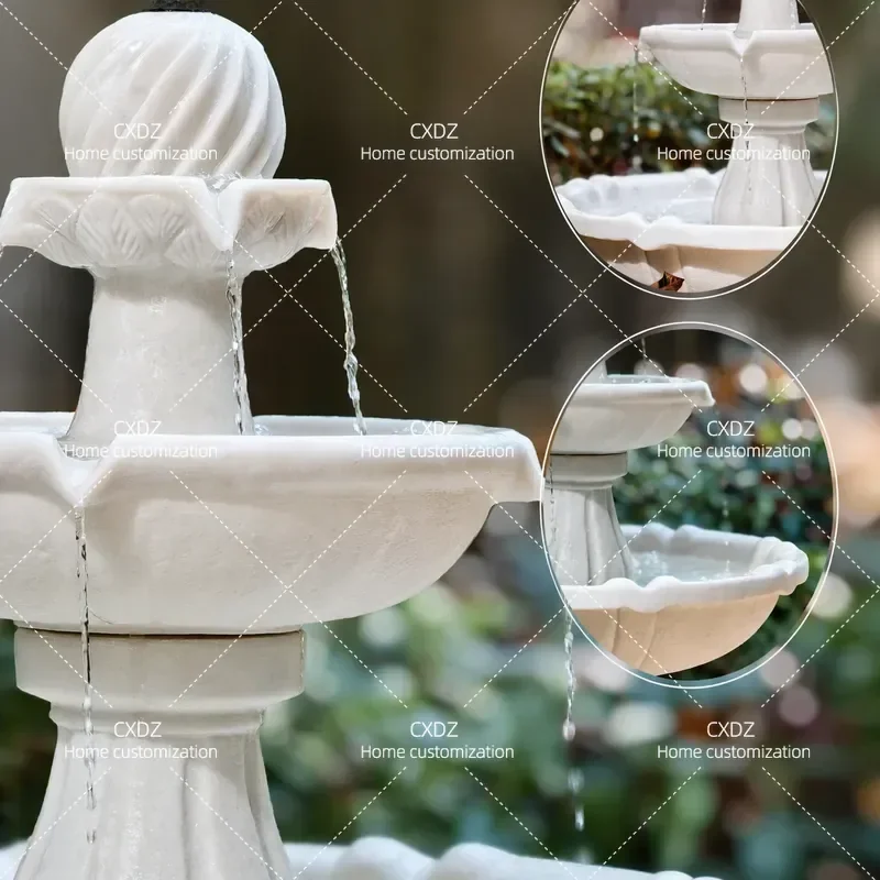 Smart Solar Villa Courtyard Landscape Fountain Outdoor Landscaping Wishing Pool Ornament Large