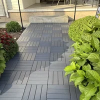 44-Piece Interlocking Plastic Outdoor Flooring, Suitable for Courtyard Floors, Outdoor Patios, Walkways, and Decking. Waterproof and Easy to Install, Made of Durable PP Material, Ideal for Use around Swimming Pools, Gardens, and Other Outdoor Areas. 2