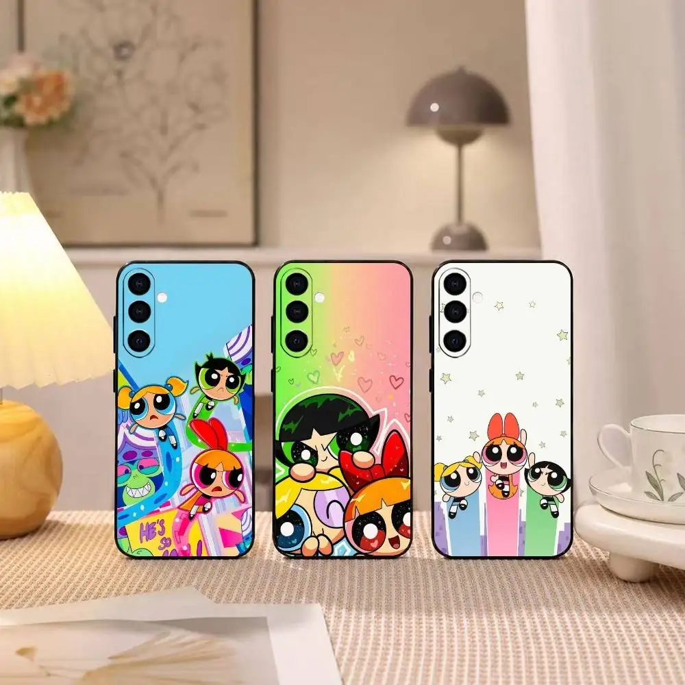 P-Powerpuffs G-Girls Gift Phone Case For Samsung Galaxy A73,A72,A71,A70,A53,A52,A51,Others Soft Black Cover
