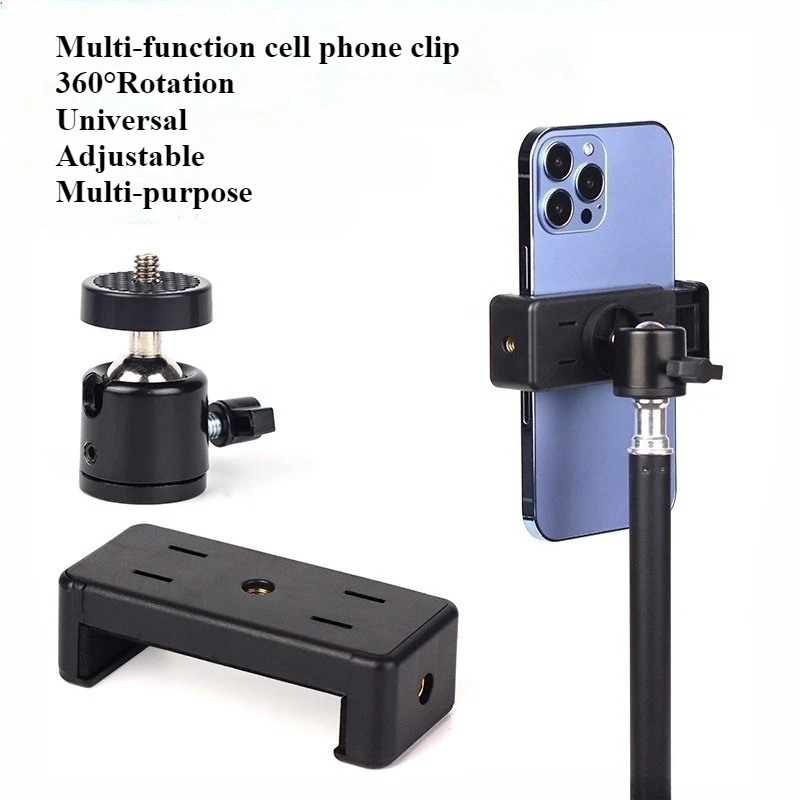 

Universal Phone Clip Bracket Selfie Holder Mount Tripod Stand Tripod Fixed Cell Phone Clip For Phone Live Broadcast