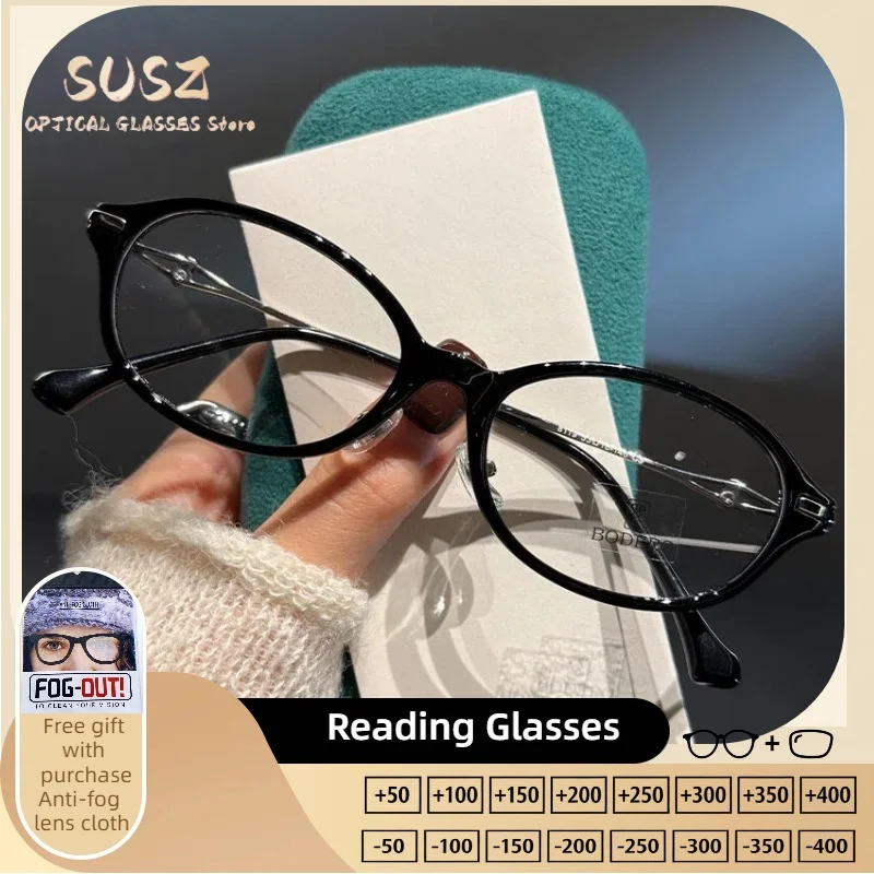 

SUSZ Hot Selling Retro Prescription Reading Glasses Women Oval Small Frame Photochromic Glasses Myopia Polarized Sunglasses