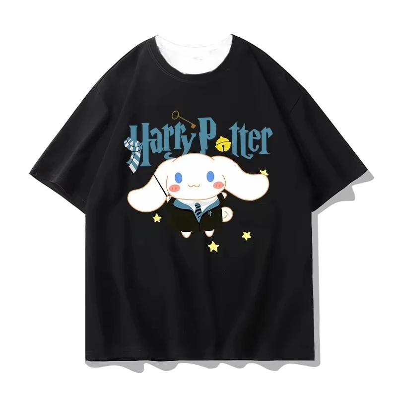 2025 otoño nueva Miniso Sanrio marca compartida Harry Potter hombre mujer camiseta de manga corta My Melody dibujos animados lindo transpirable Tops