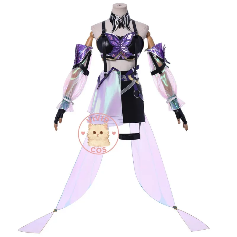 ABC123Honra dos Reis Akko Yuan Meng Butterfly Transformation Dance Costume Game Cosplay Bidimensional - Games of 3;f'6,c;7.y;