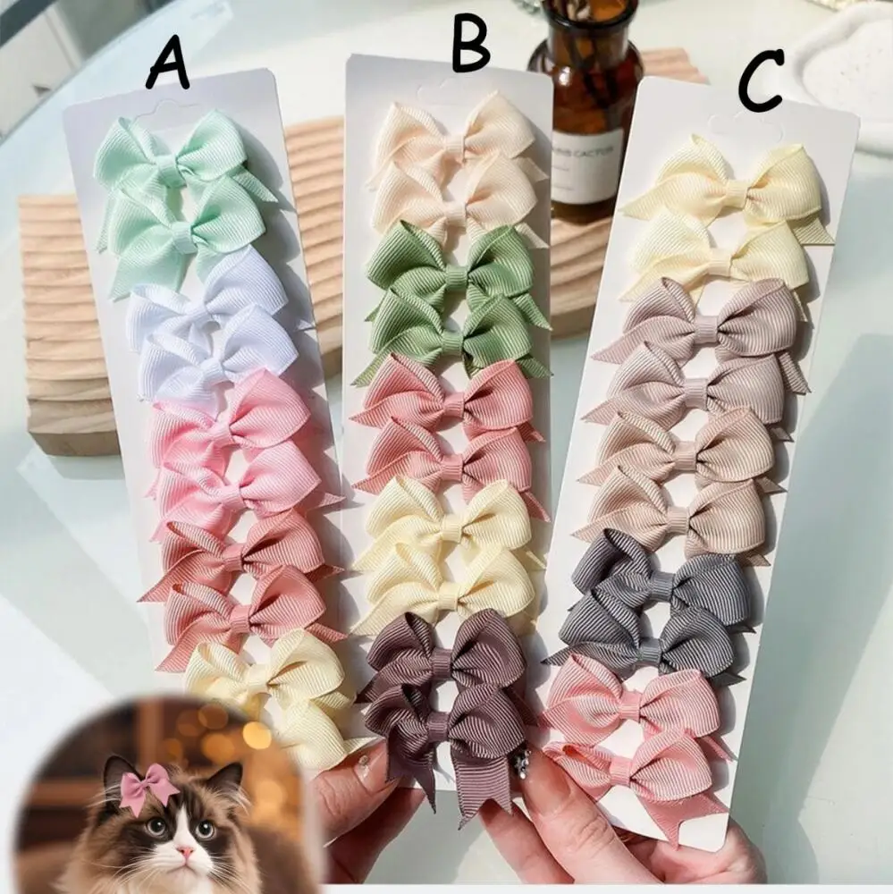 

10Pcs/Set New Cute Solid Ribbon Bowknot Hair Clips for Baby Girls Handmade Bows Hairpin Barrettes Headwear Kids Hair Accessories