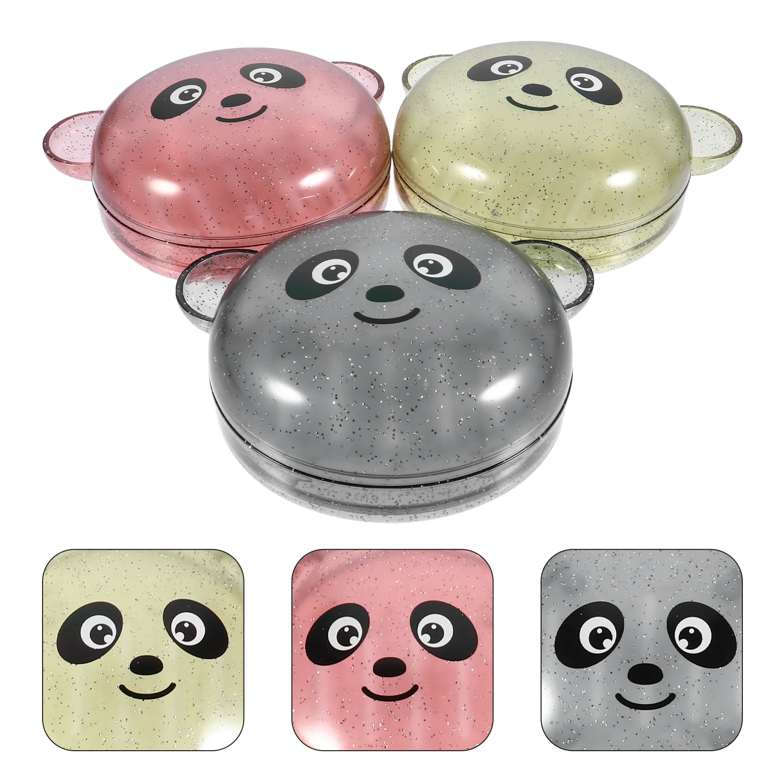 

3pcs Panda Shape Creative Cartoon Box Double Layer Holder Drain For Bathroom Saver Hollow Design Removable Storage Case
