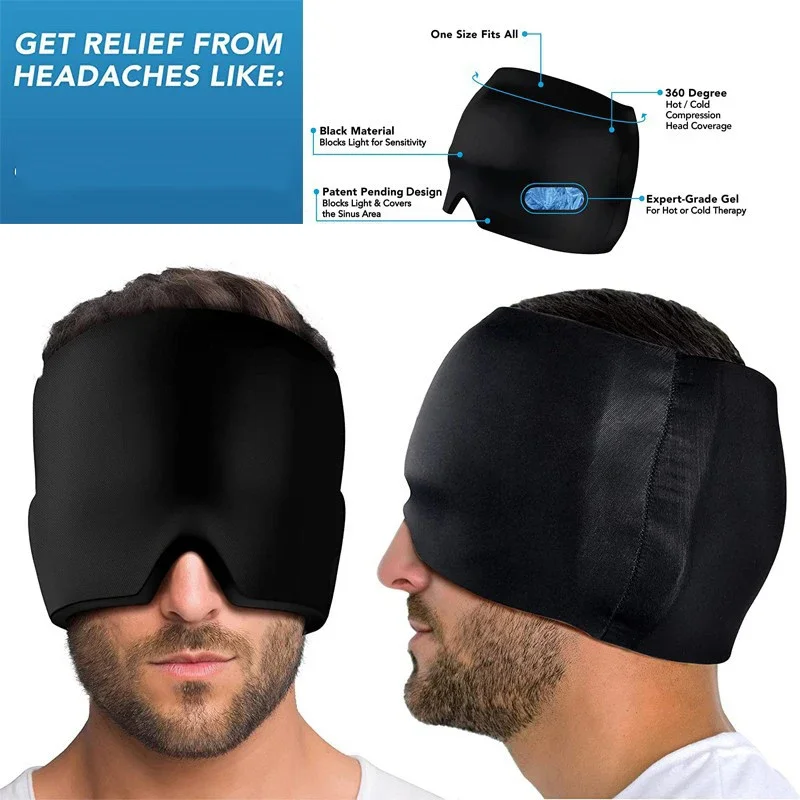 

Migraine Relief Hat headache hat Gel Hot Cold Therapy Ice Cap For Relieve Pain Ice Hat Eye Mask Stress Pressure Pain Relief