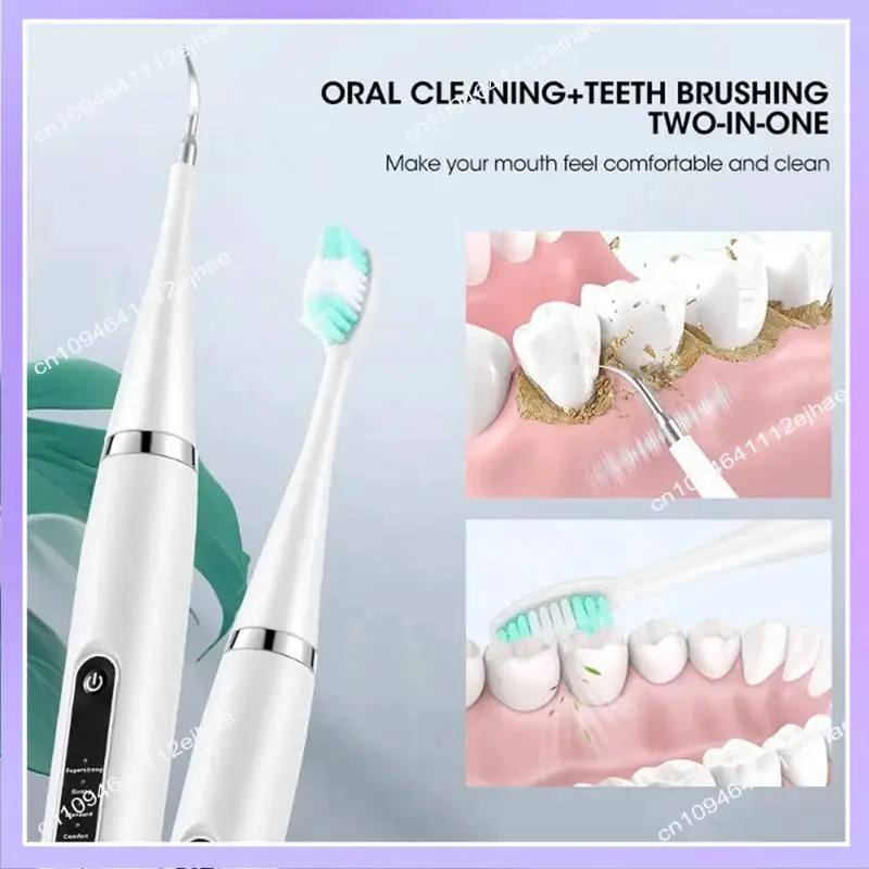 

N83R Электрический очиститель зубов Устройство для отбеливания и чистки зубов Водонепроницаемый зубной камень Удаление свежего дыхания Уход за полостью рта, черный (3 X головки) Du