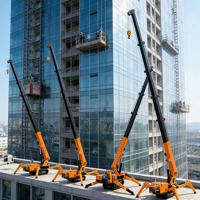 Customized Mini Spider Crane 1.5-12Ton Crawler Type Crane Hydraulic Telescopic Boom 360 Rotation For Narrow Space And Lifting