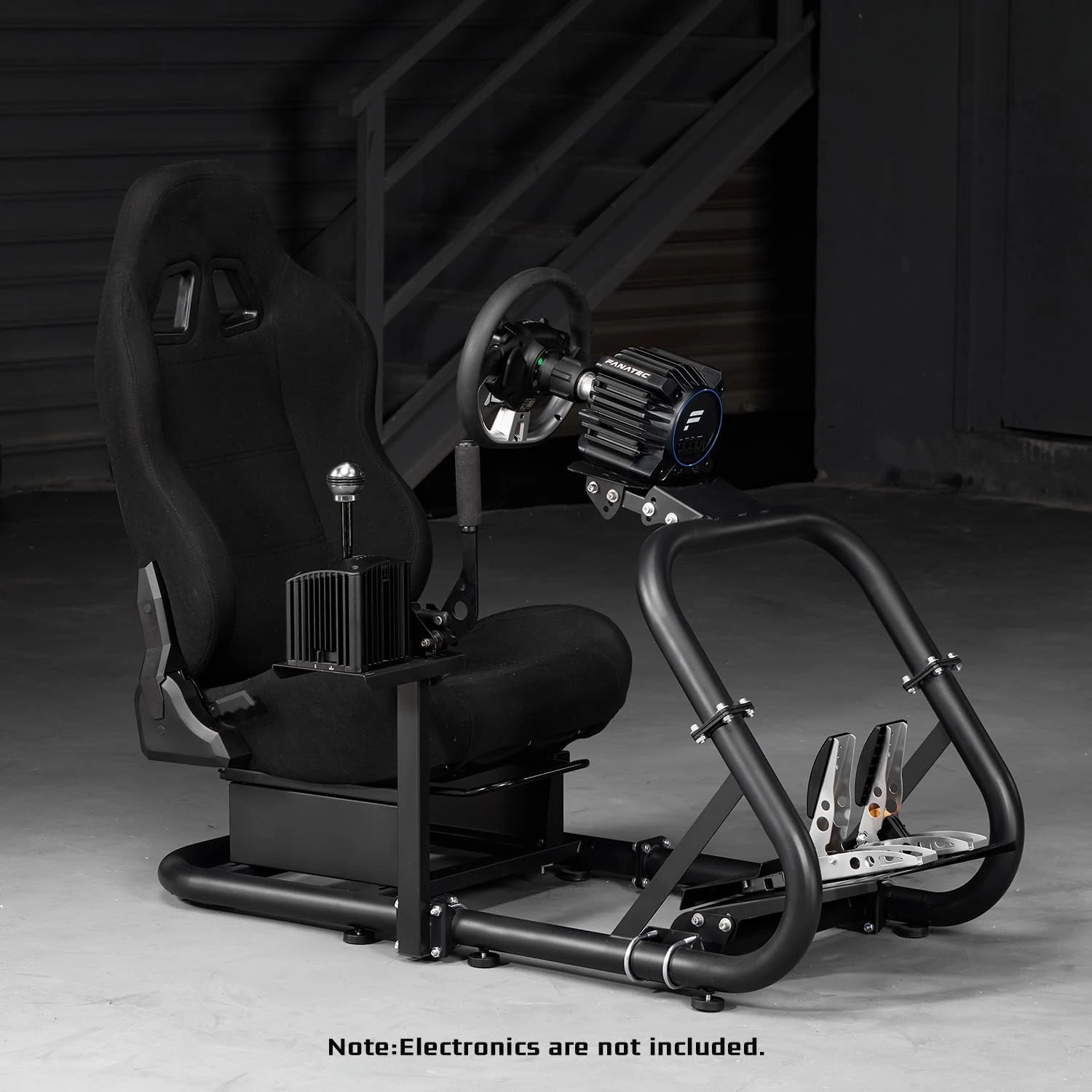 Sim Cockpit, Adj. Black Seat, Fit G27-923, Logi/Thrust/Fanatec, No Wheel/Pedal/Handbrake