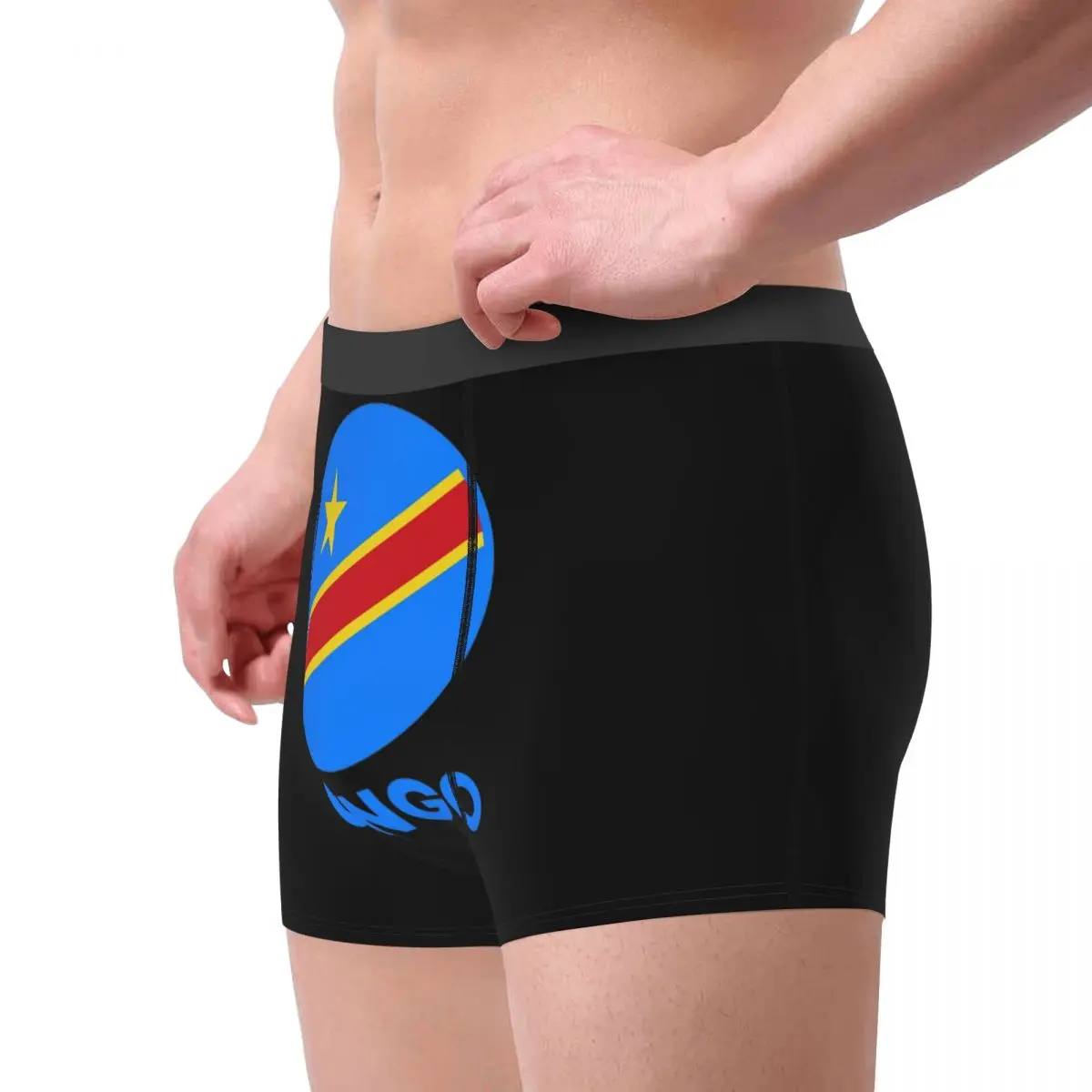 Cuecas boxer shorts bandeira do congo kinshasa bandeira de zaire (1) calcinha masculina ventilar roupa interior para homme homem namorado presentes