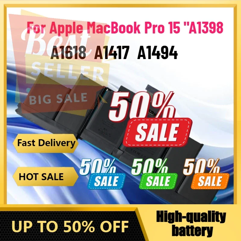 

【Fast Delivery 】New A1417 Battery For Apple MacBook Pro 15 "A1398 Laptop Battery A1494 A1618