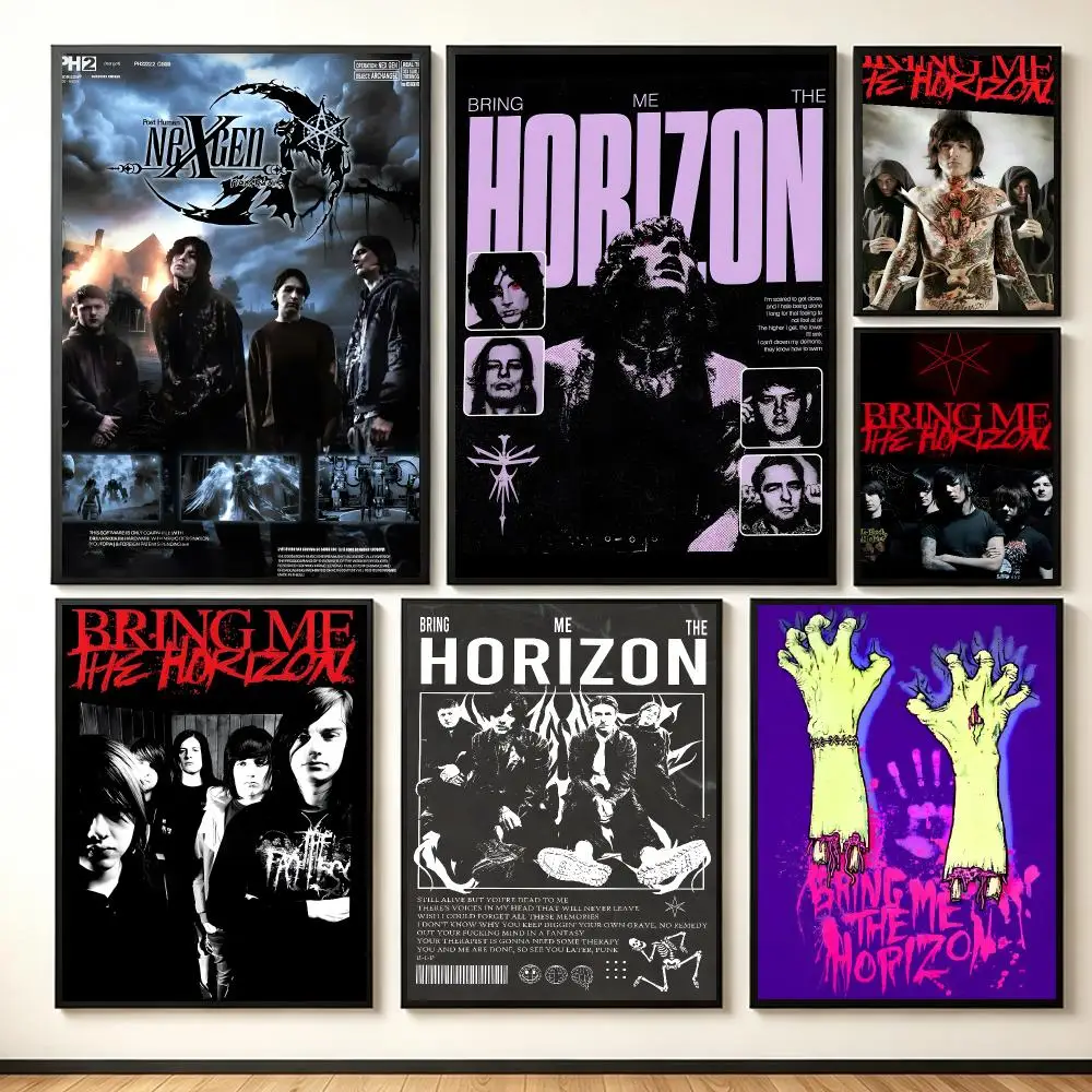 Intense Metal Band B-Bring Me the Horizon Poster Lightweight Self‑Adhesive PP Wall Decal for Study Room Bedroom Decor Gift