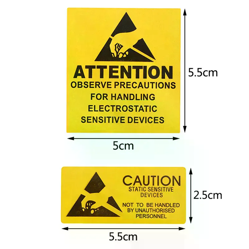 

40Pcs Attention Caution Sticky Sticker Adhesive Warning Label Reminder For ESD Static Sensitive Device Electronic Components