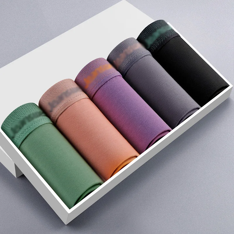 

5 шт. боксеры мужские трусы-боксеры удобное дышащее хлопковое нижнее белье сексуальное нижнее белье однотонные шорты-боксеры