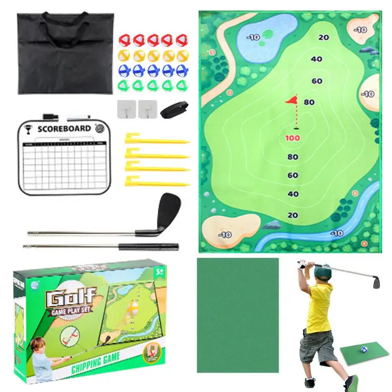 Golf Chipping Game Mat Hitting Golf Practice Mat Kit Woven Construction Golf Hitting Mat For Work Area Home Yard Outdoor