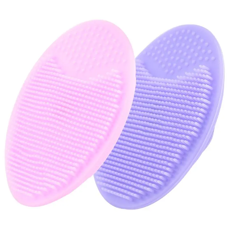MLGB-2Pcs Spa Silicone Beauty Wash Pad Skin Scrub Cleaning Pad Wash Face Facial Exfoliating Brush Cleanser Tool