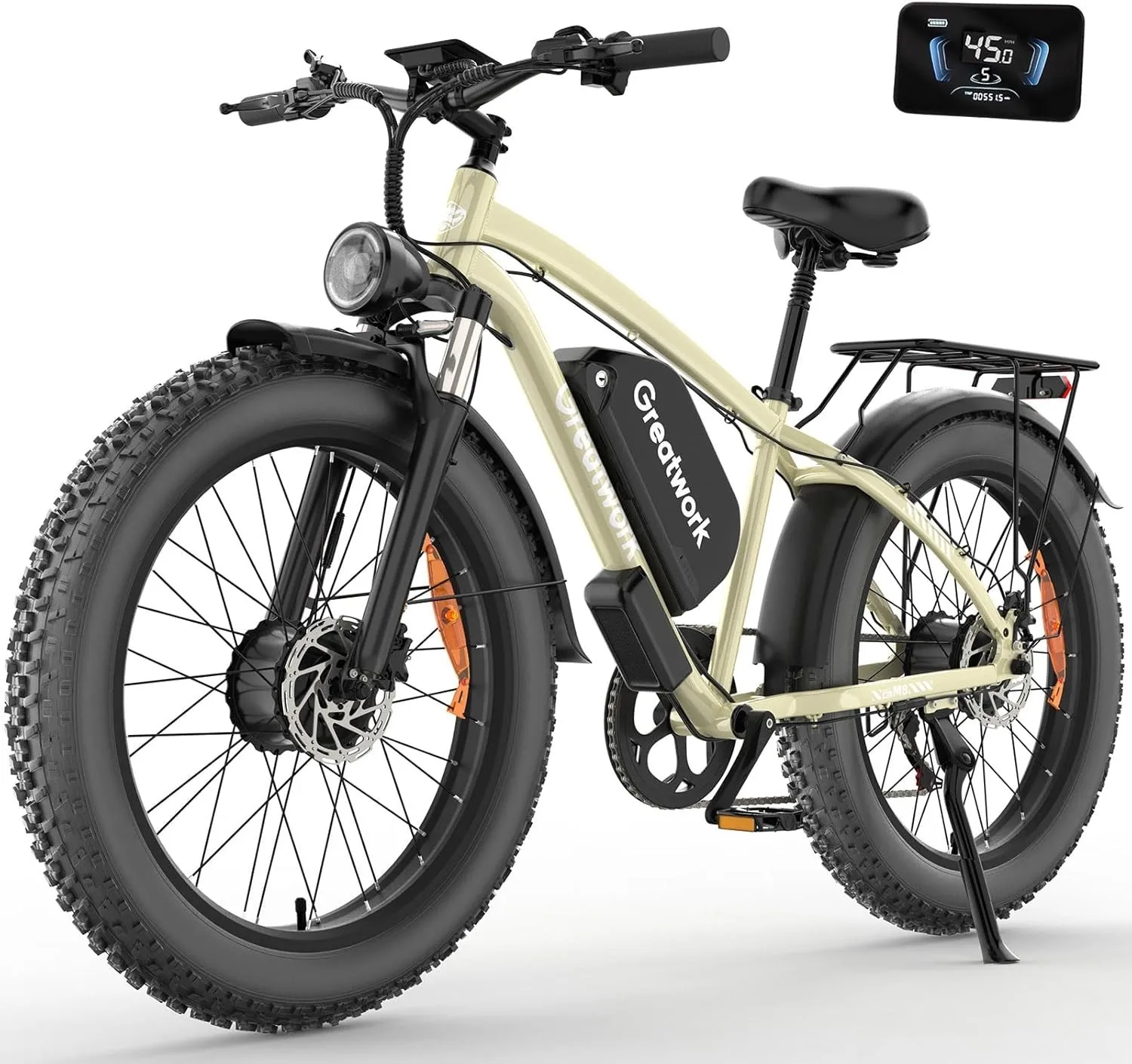 5000W Dual Motor Electric Bike For Adult 45MPH 52V/25Ah 26" Full Suspension image 2
