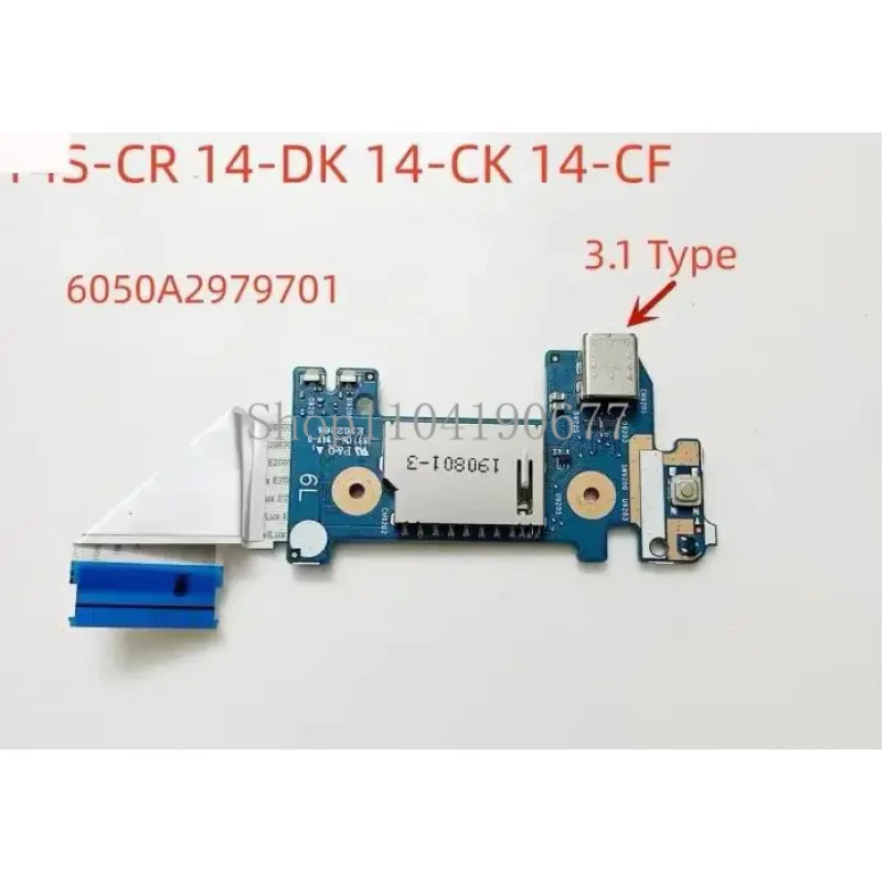 Original for HP 14s-cr 14-dk 14-ck 14-cf laptop USB 3.1 Type C card reader power board L24483-001 6050a2979701 100% tested OK