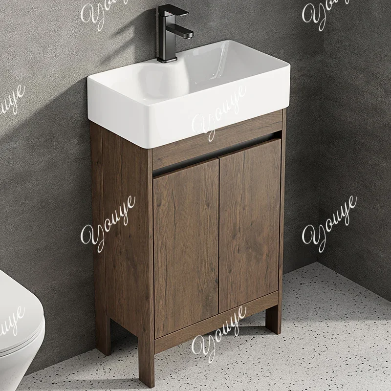 A63 Floor-to-ceiling washbasin cabinet combined bathroom ceramic integrated washbasin pool bathroom balcony small size